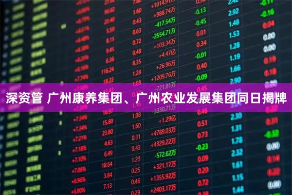 深资管 广州康养集团、广州农业发展集团同日揭牌