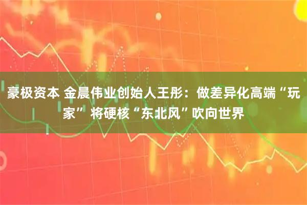 豪极资本 金晨伟业创始人王彤：做差异化高端“玩家” 将硬核“东北风”吹向世界