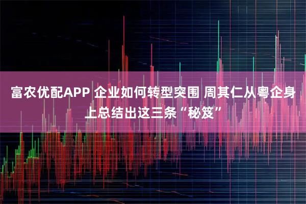 富农优配APP 企业如何转型突围 周其仁从粤企身上总结出这三条“秘笈”